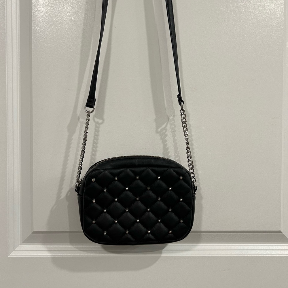 Rebecca Minkoff Black Quilted Crossbody with Chain Strap